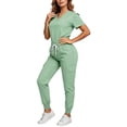 thumbnail image 1 of Trikvn Womens Jogger Scrub Sets V-Neck Medical Nursing Uniform Athletic Short Sleeve Top and Drawstring Sweatpants with Cargo Pockets Stretch Comfortable Workwear, 1 of 4