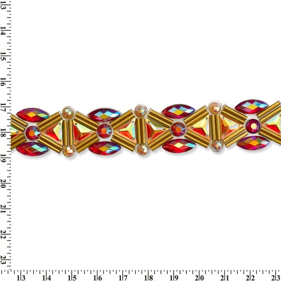 Trilateral Resin Rhinestone Iron On Gel Backed Trim Sold By The Yard - Bronze