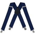 thumbnail image 1 of Trilece Mens Suspenders Heavy Duty Clips 2 inch Wide Adjustable Length Big and Tall Work Ski Dress Jeans (Navy Blue), 1 of 5