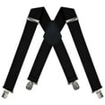 thumbnail image 1 of Trilece Suspenders for Men Heavy Duty Strong Clips Adjustable 2 inch X Back (Black), 1 of 5