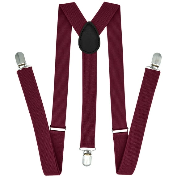 Trilece Suspenders for Men Women Adult Ski Tuxedo Wedding Suit Accessories (Burgundy)