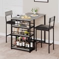 thumbnail image 1 of Trilenars 1+2 Set Dining Table in Grey for Breakfast,Grey, 1 of 8