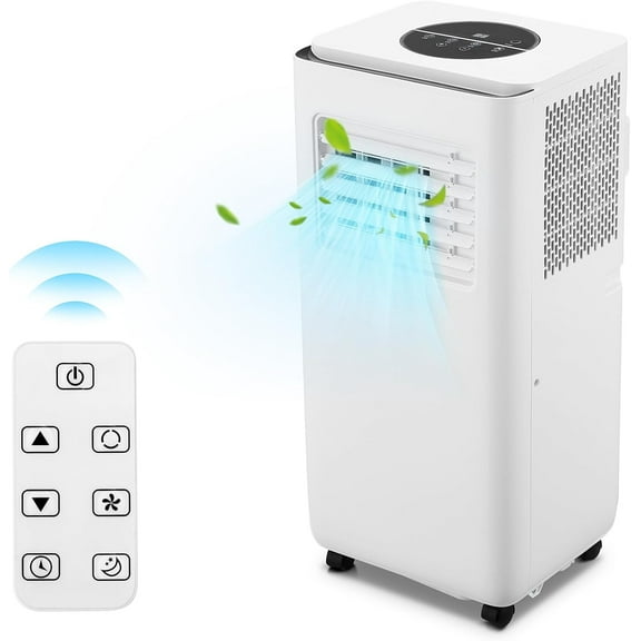 Trilenars 10,000 BTU Portable Air Conditioner with Remote for Home,White