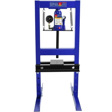 Trilenars 12 Ton Hydraulic Shop Press with Plates, H-Frame Garage Shop Floor Standing Press, Adjustable Working Table Height Workshop Press for Metalworking Tasks