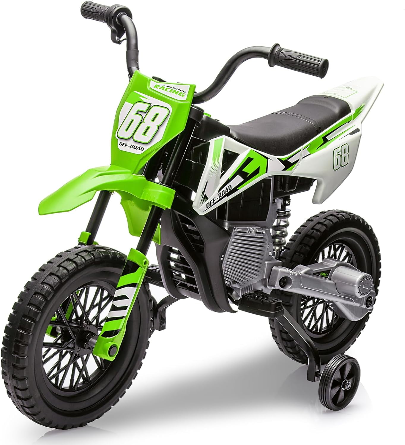 Trilenars 12V Electric Bike in Green with Training Wheels,Green