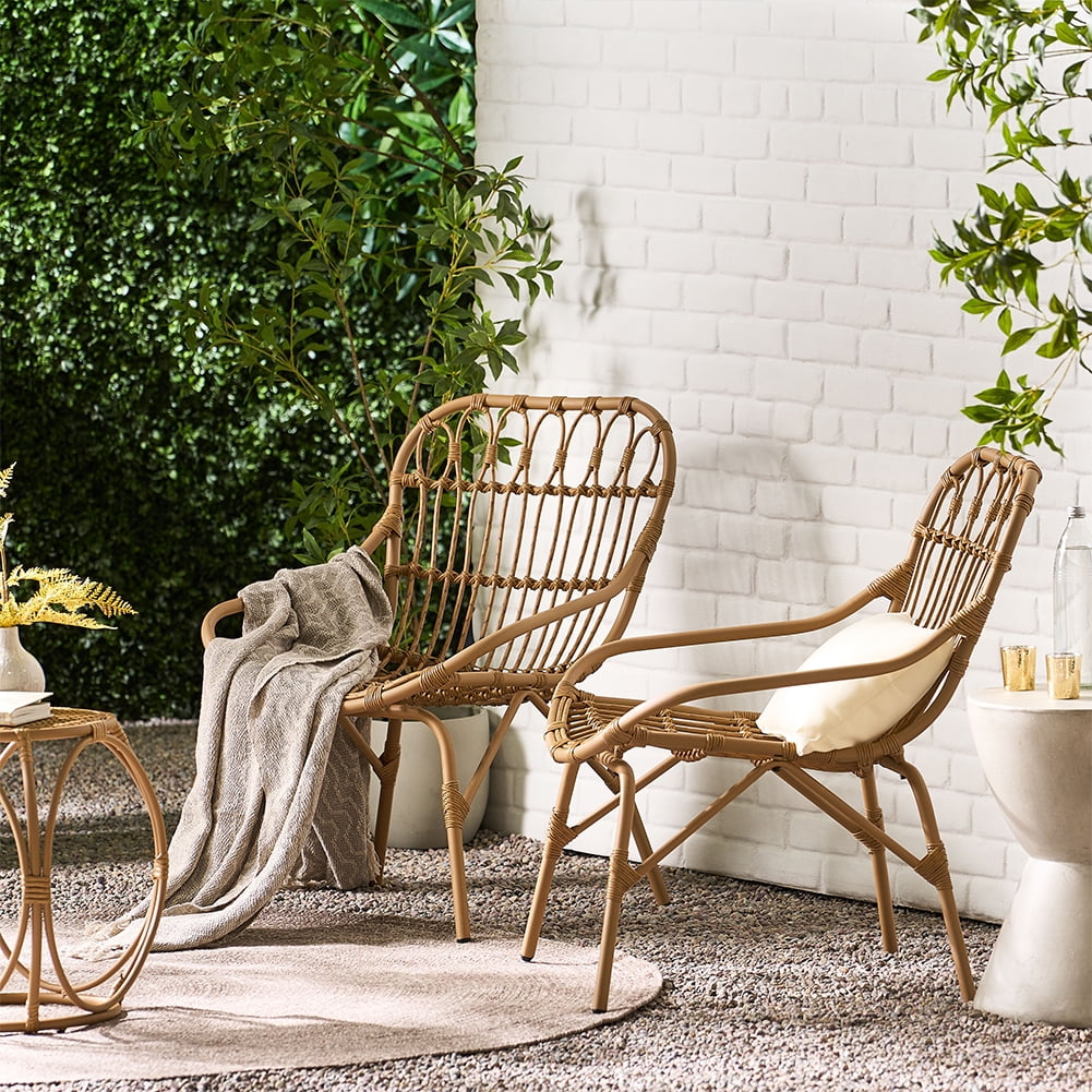 Curved rattan chair sale