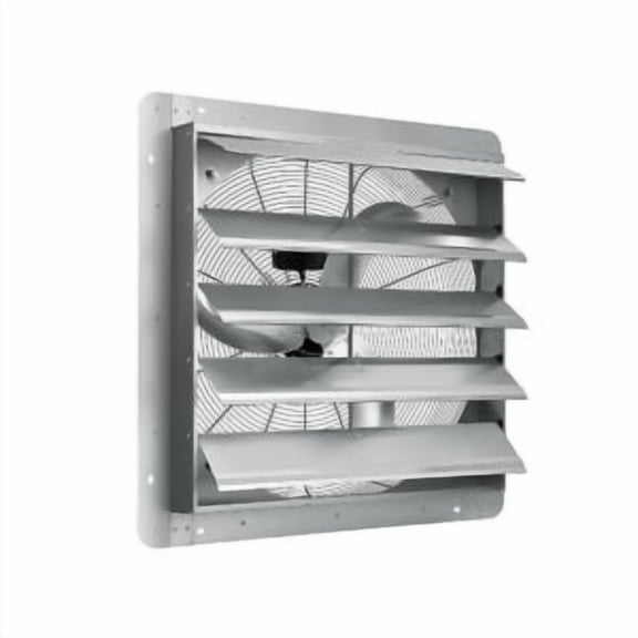 Trilenars 20Inch Industrial Louvered Exhaust Fan,130W 2660CFM Heavy-Duty Wall Mount Ventilation Fan with Auto Aluminum Shutters,for Workshop,Warehouse,Silver