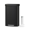 thumbnail image 1 of Trilenars 21 Gallon/80 Liter Metal Trash Can with Lid,Large Garbage Can for Kitchen,Rustproof Step-on Kitchen Metal Trash Bin with Liner Rim,Rear Handle,Soft Close Plastic Lid,Black, 1 of 6