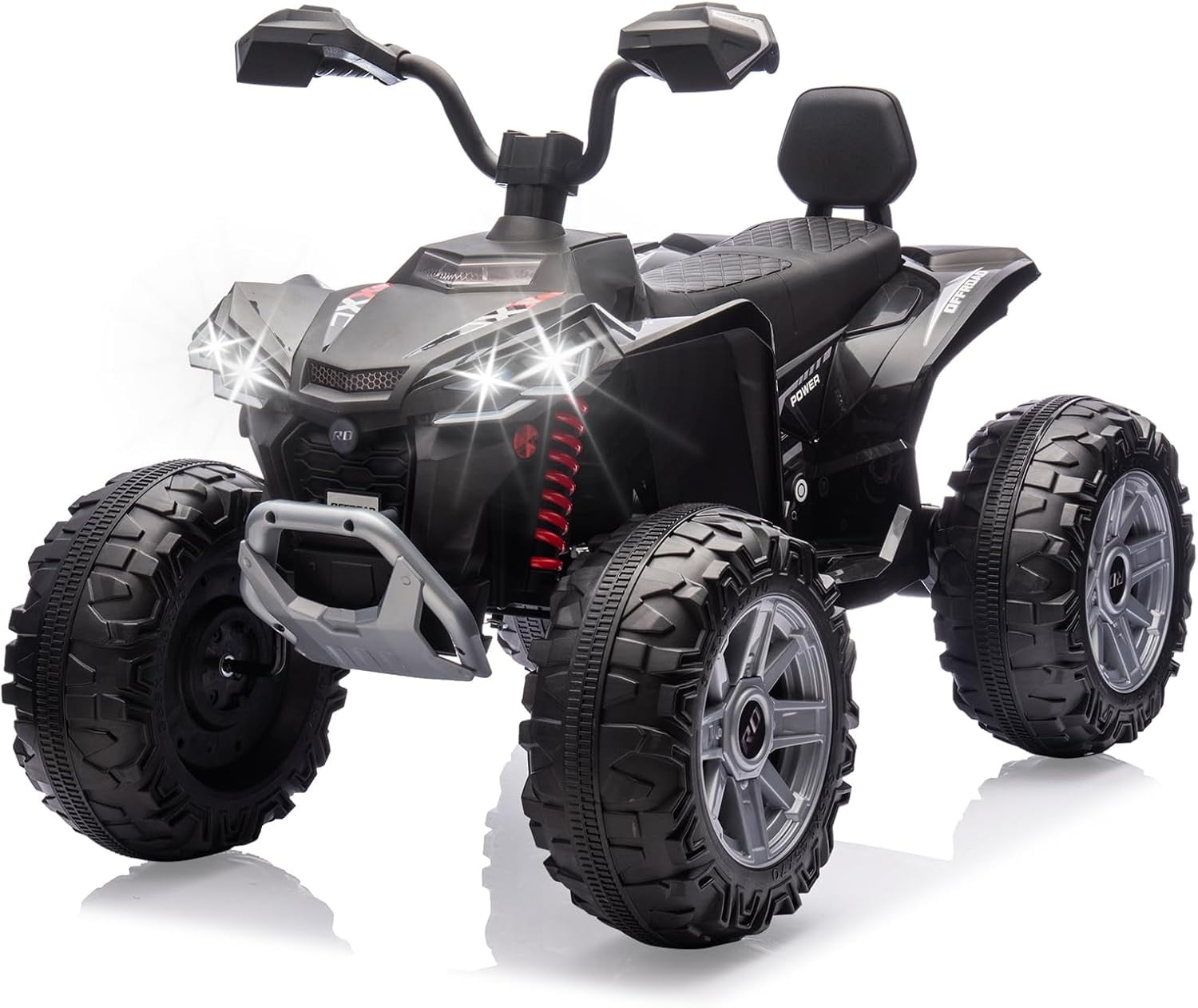 Trilenars 24v 2 Seater Ride on ATV Car in Black with Dual Motor,Black