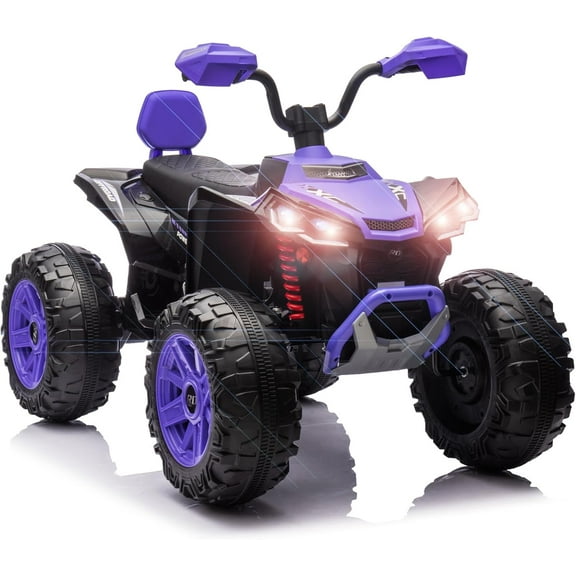 Trilenars 24v 2 Seater Ride on ATV Car in Purple with Wheels,Purple