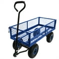 thumbnail image 1 of Trilenars 3 Cu Ft Steel Garden Cart with 4 Removable Mesh Sides, Utility Metal Wagon with 180° Rotating Handle and 10 in Tires ,300 Lbs Capacity,for Garden, Farm, Yard, 1 of 9