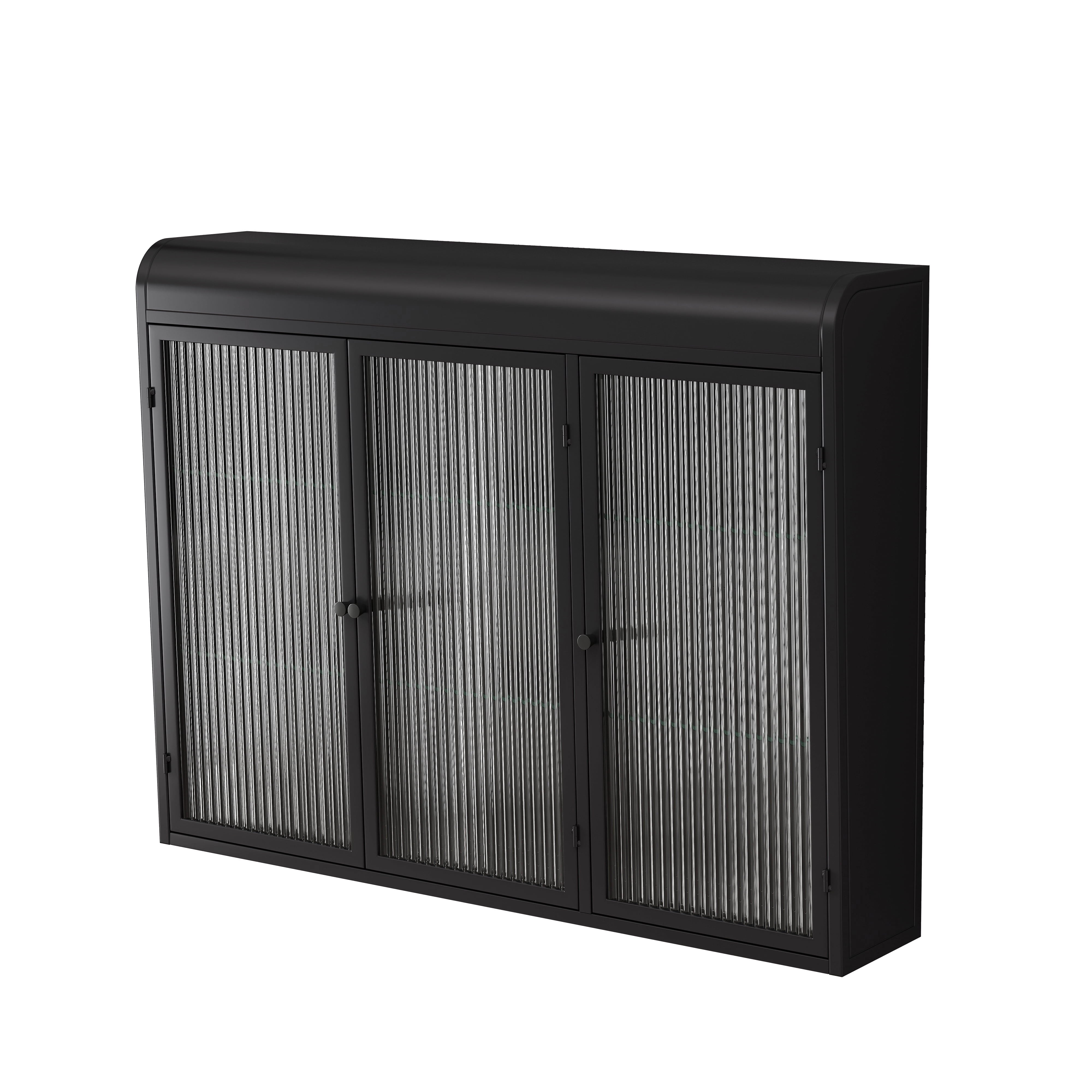 Trilenars 3 Door Wall Cabinet, Arched Wall Mounted Cabinets With Glass ...