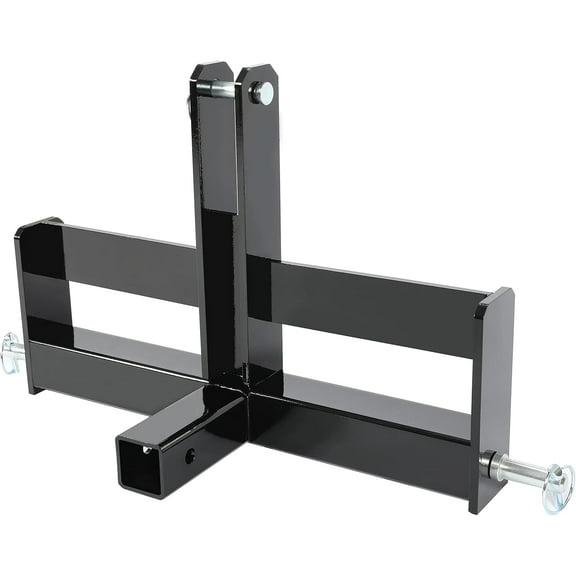 Trilenars 3 Point Trailer Hitch with 2Inch Receiver for Category 1,3 Point Tractor Quick Hitch Drawbar Adapter Attachments with Suitcase Weight Brackets,Black