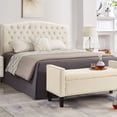 thumbnail image 1 of Trilenars 48"L Velvet Storage Bench, End Of Bed Upholstered Tufted Button Storage Bench With Nails Trim, Storage Velvet Rectangular Bed Bench For Bedroom, Living Room, 1 of 7
