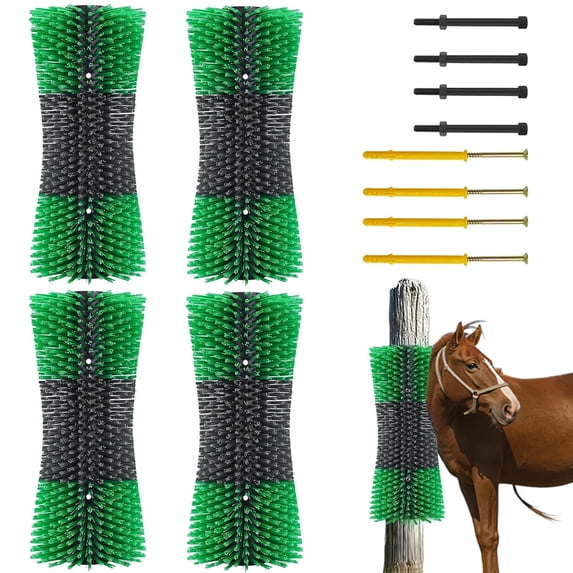 Trilenars 4Pcs Livestock Scratching Brush Kit in Blue Green,Blue Green