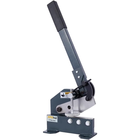 Trilenars 5-Inch Sheet Metal Plate Shear, Cutter Tool, High Precision Manual Hand Plate Shear, Solid Construction Mounting Type Metal Shear,Gray