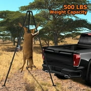 Trilenars 500 lb Capacity Adjustable Deer Gourd Tripod with  360° Rotation, Lifting Winch and Tool Tray for Skinning and Game Handling