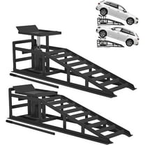 Trilenars 5T 10000lbs Hydraulic Car Ramps,Low Profile Car Lift Service Ramps Truck Trailer Garage,Height Hydraulic Vehicle Ramps,Lift Height 11.61-16.21 Inches,4-Position Adjustment-2 Pack,Black
