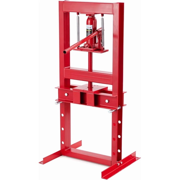 Trilenars 6 Ton H-Frame Hydraulic Press in Red for Shop,Red