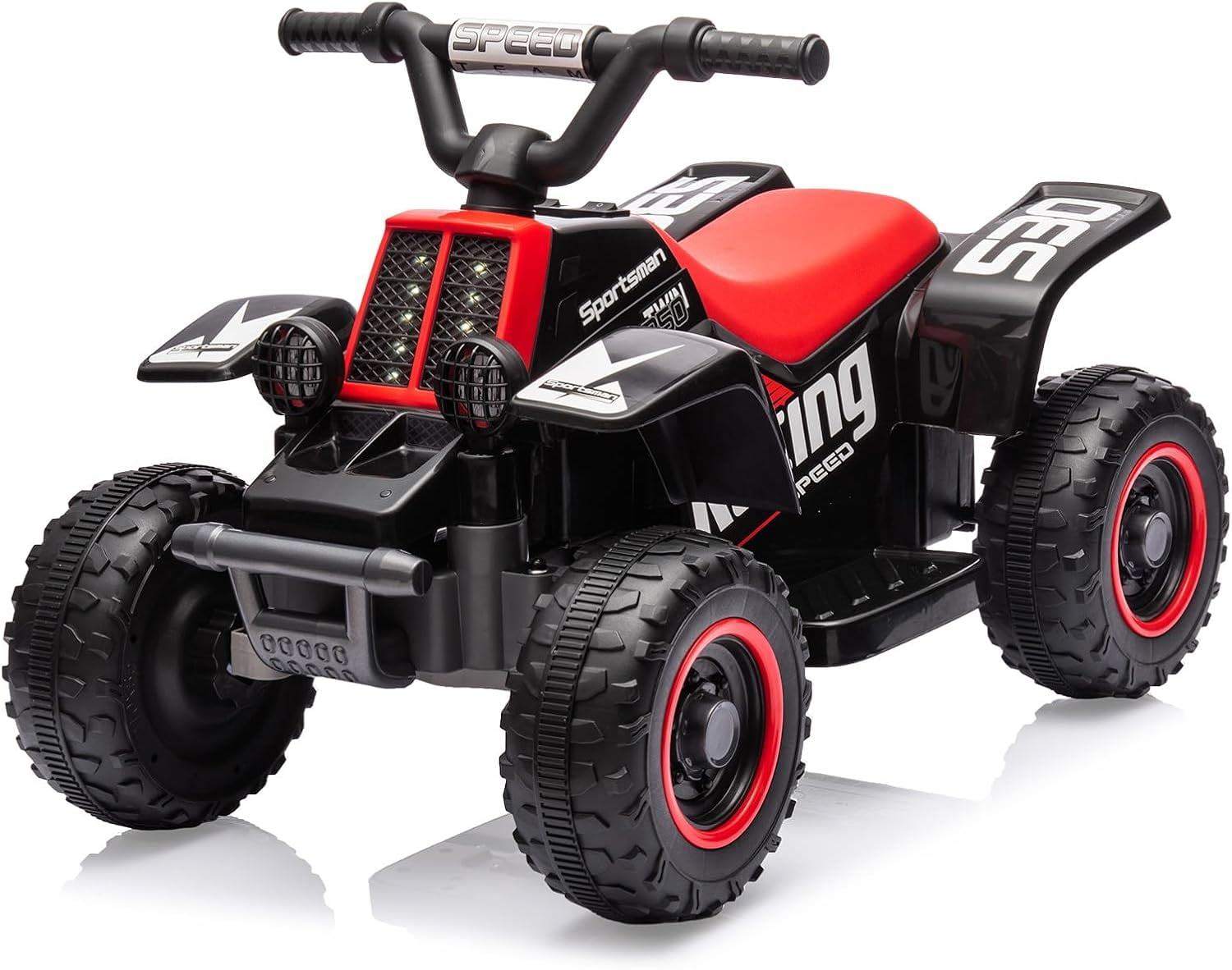 Trilenars 6V Ride On Car in Black with 4-Wheeler Quad ATV,Black