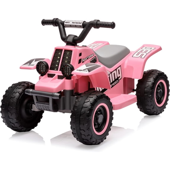 Trilenars 6V Ride On Car in Pink with Push-Button Accelerator,Pink