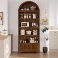 thumbnail image 1 of Trilenars 71 Inch Arched Bookshelf - 6-Tier Freestanding Bookcase with Drawer & Open Shelves, 1 of 8
