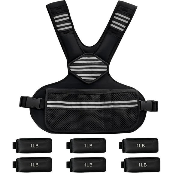 Trilenars Adjustable Weighted Vest Women,6-20Lb Ironsand Weights Running Vest for Fitness Training,Strength Workout Gear for Jogging & Cardio,Black