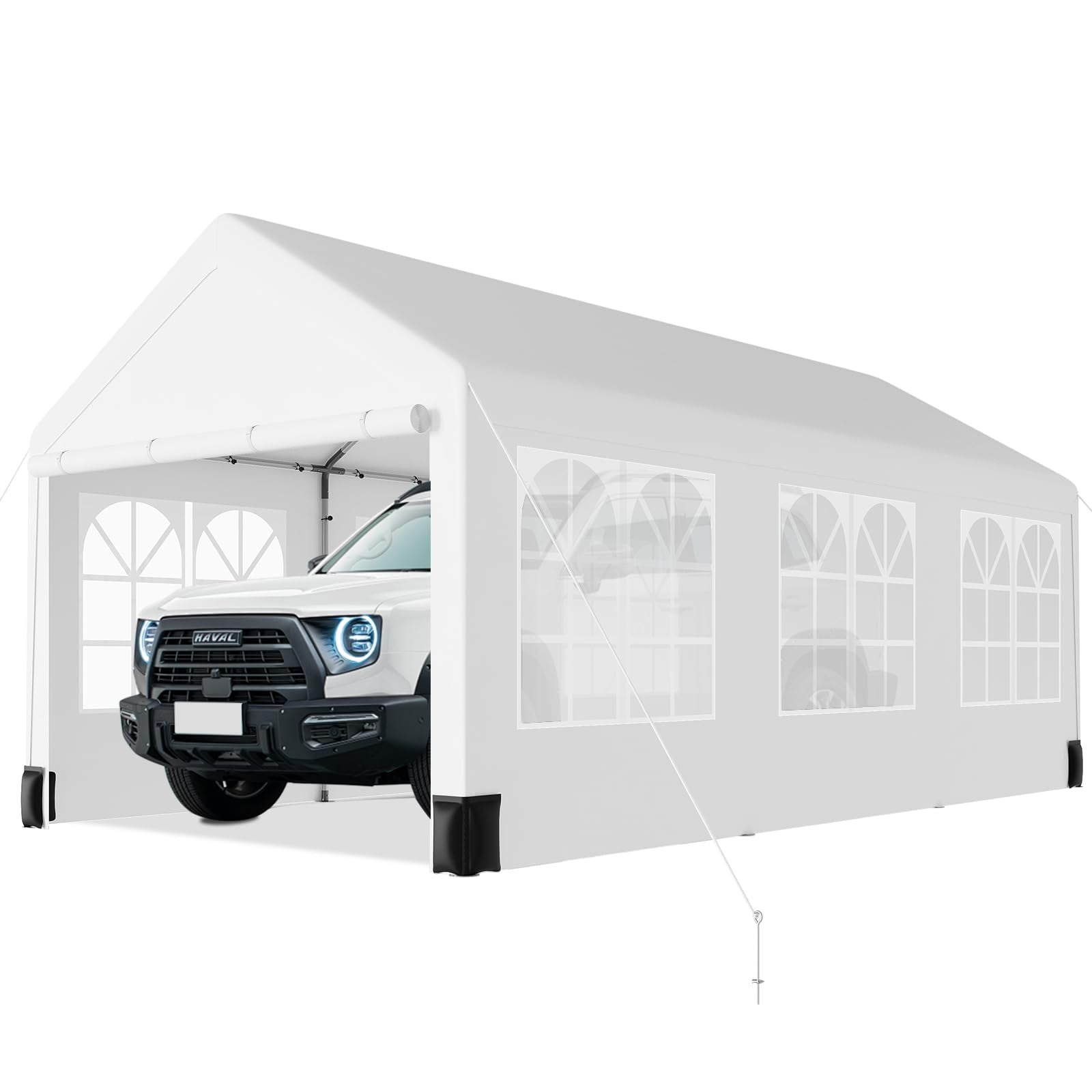 Trilenars Carport Canopy，Heavy Duty Portable Carport Canopy with Roll