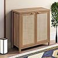 Trilenars Chipboard Rattan Side Cabinet with Doors,Sideboard Buffet Cabinet,Accent Cabinet for Living room,Kitchen Coffee Bar Cabinets, Cabinets, for Dining Room, Hallway, Kitchen, Living Room