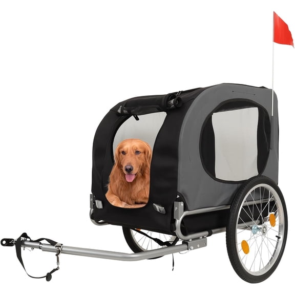 Trilenars Dog Bike Trailer in Dark Gray for Medium Large Dogs,Dark Gray