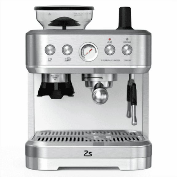 Trilenars Espresso Machine with Built-in Grinder for Home,Silve