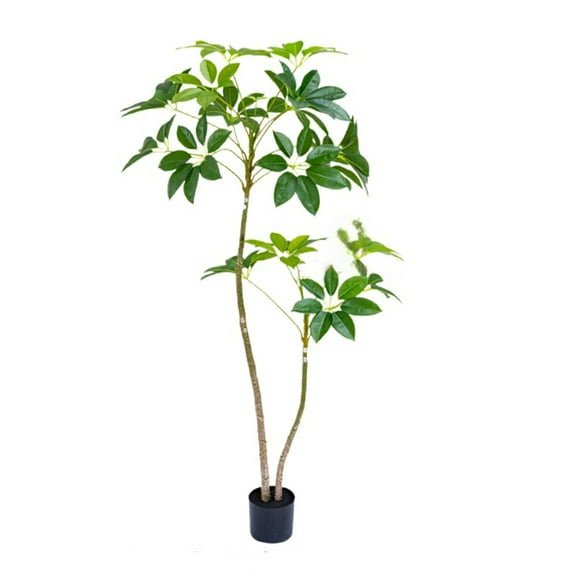 Trilenars Fake Umbrella Tree, Indoor Large Umbrella Artificial Palm Tree With Planter, Fake PVC Umbrella Tree Plant In Pot,For Living Room Home Office