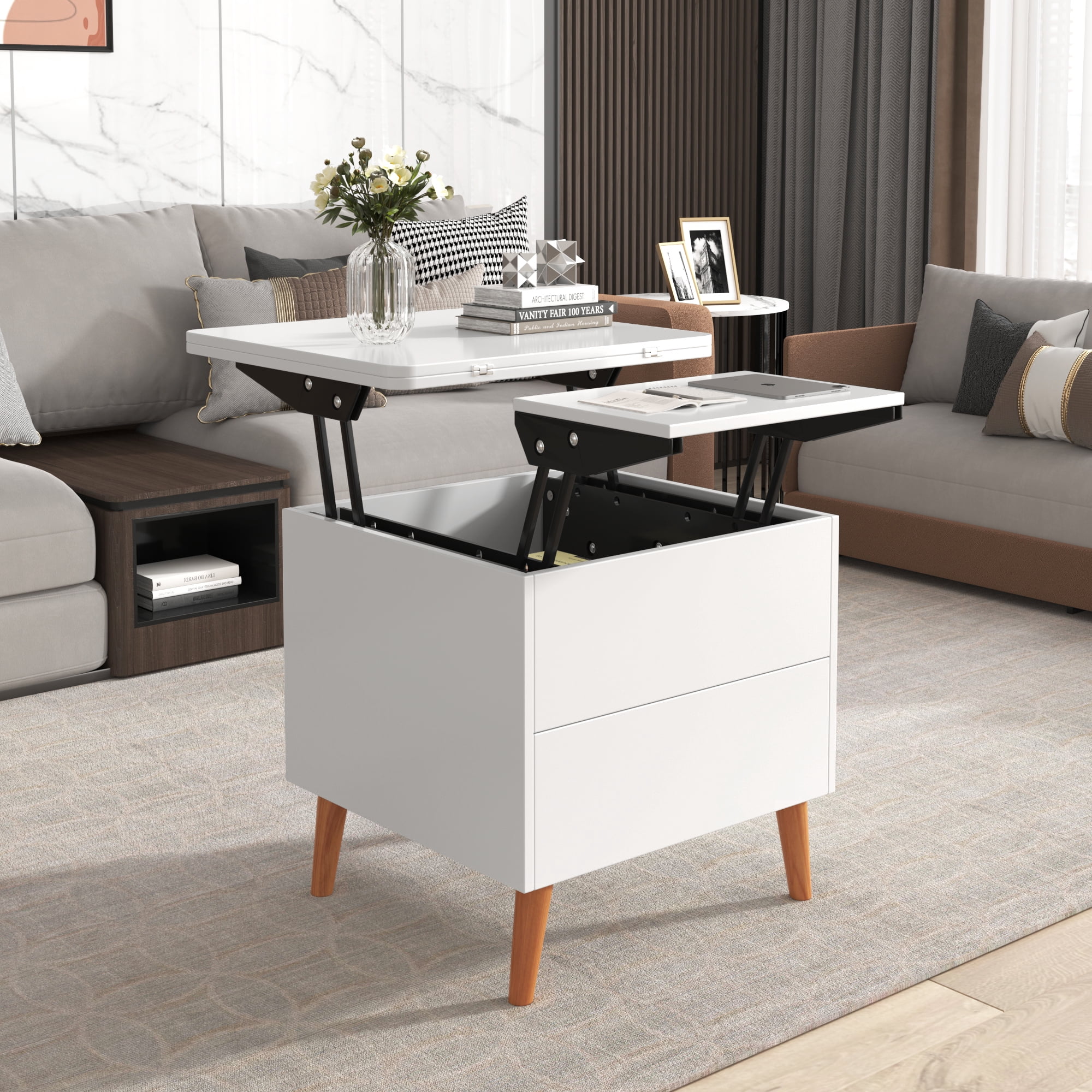 Image result for Trilenars Farmhouse Coffee Table With Lift Top Retractable Design ...