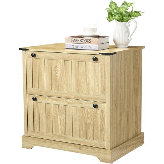 Trilenars Farmhouse File Cabinet with 2 Drawers for Office Storage,Wood