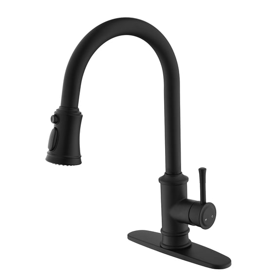 Trilenars High Arc Kitchen Faucet, Stainless Steel Faucets With Deck Plate For Kitchen Sink, Commercial Modern Single Handle Sink Faucet With Pull Down Sprayer