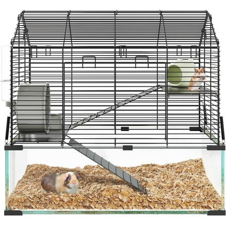 Trilenars Metal Hamster Cage with Transparent Habitats,