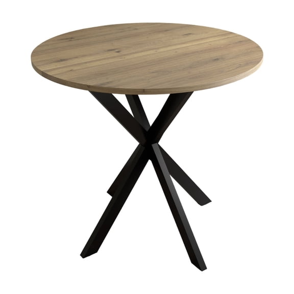 Trilenars Modern Dining Table, 31.5" Round Dining Room Minimalist Style Tables With Metal Crossed Legs, Home Kitchen Furniture For Home Office Dining Room