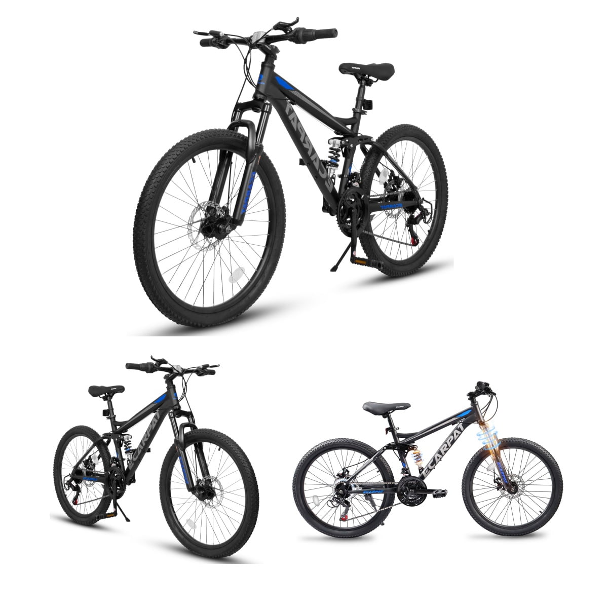 Trilenars Mountain Bike, 24 Inch 21-Speed Urban Bicycle with Non-slip Rubber Tires, Front Fork and Shock Absorber, Steel Frame Mountain Bike for Mens Womens Student