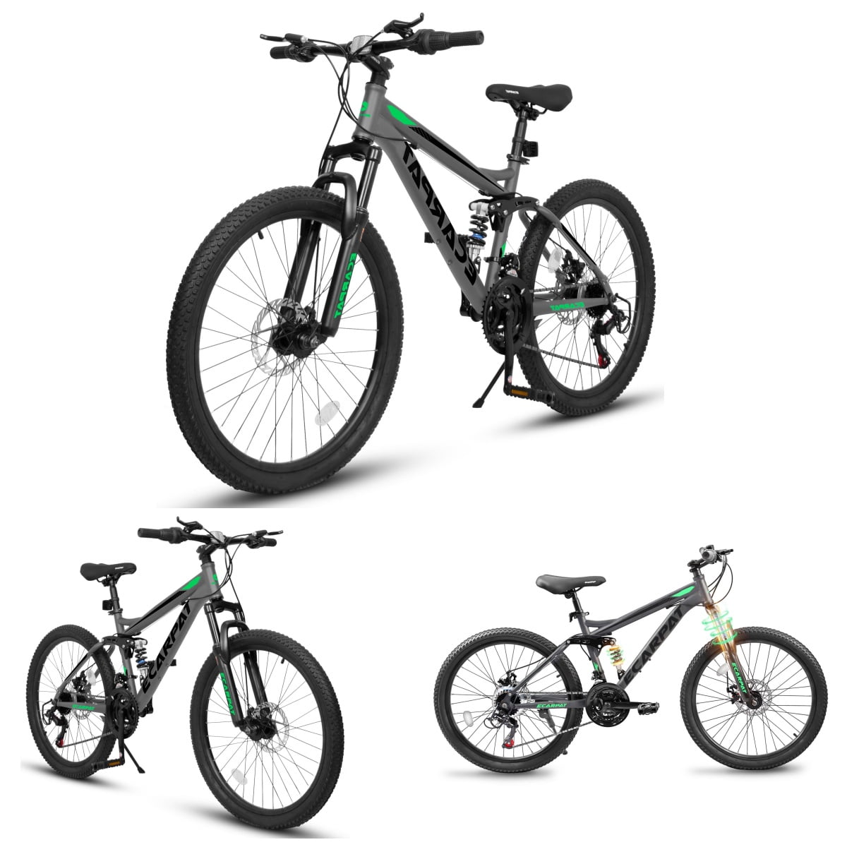 Trilenars Mountain Bike, 24 Inch 21-Speed Urban Bicycle with Non-slip Rubber Tires, Front Fork and Shock Absorber, Steel Frame Mountain Bike for Mens Womens Student