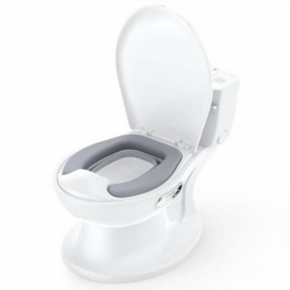 Trilenars Potty Training Toilets with Life-Like Flush,White+chrome+PVC pad
