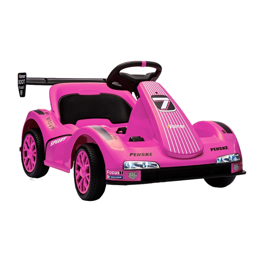 Trilenars Ride On Go Kart With Remote Control, 12V Battery Powered Electric Vehicle With Safety Belt, Music, Slow-Start, Birthday Gifts For Boys Girls Aged 3-6