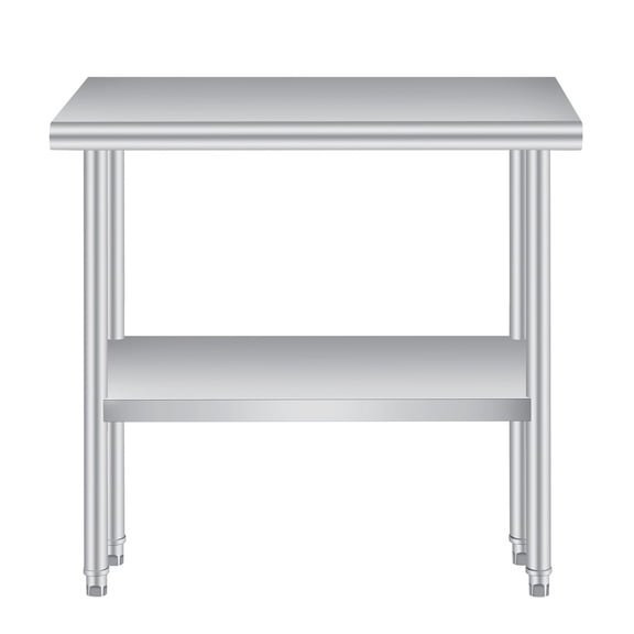 Trilenars Stainless Steel Outdoor Kitchen Prep Table – Commercial Work Table with Adjustable Undershelf, Backsplash, Lockable Casters, Easy-Clean for Restaurant, Patio, BBQ, Food Prep Storage