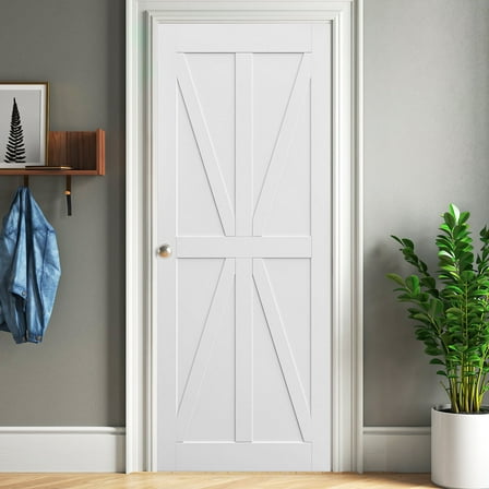 Trilenars Star Shaped True Primed Door Panels, Diy Panel Doors, Modern Indoor Barn Doors, Deformation Proof, Pre-Drilled Ready for Assembly, Suitable for Pre-Hung Doors and Barn Doors