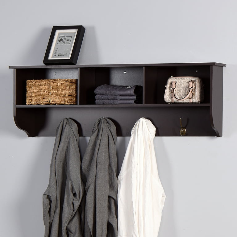 Trilenars Wall-Mounted Coat Hooks With Storage Shelf Dual
