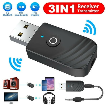 Trilenars Wireless Bluetooth Audio Receiver for TV PC,Black