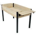 thumbnail image 1 of Trilenars Wooden Raised Garden Bed, Outdoor Balcony Elevated Planter Box With Metal Legs, Modern Rectangular Garden Bed For Vegetables Flowers Herbs, 1 of 7
