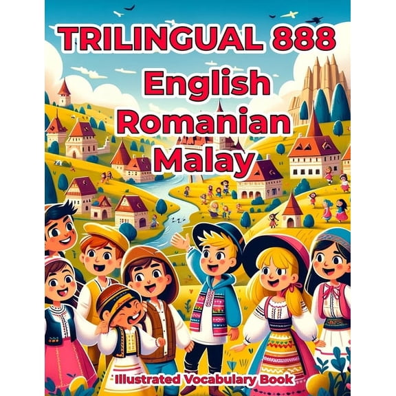 Trilingual 888 English Romanian Malay Illustrated Vocabulary Book: Colorful Edition (Paperback)