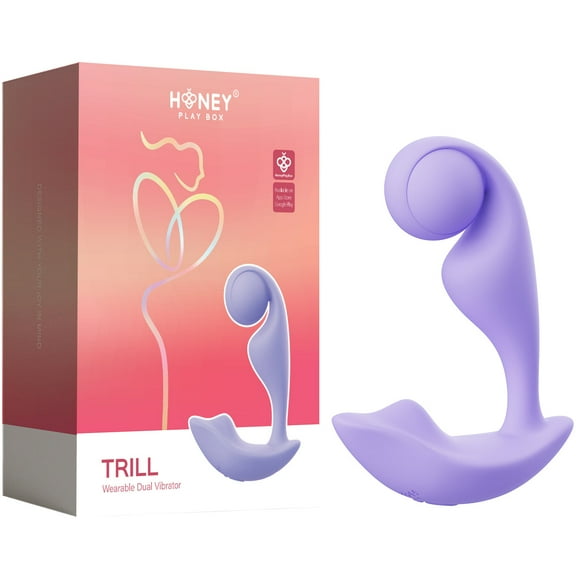 Honey Play Box Trill Wearable Single Ball Rechargeable Silicone Dual G-Spot Vibrator, Lavender
