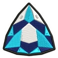 thumbnail image 1 of Trilliant Triangle Gem Diamond Cut Jewelry Applique Multi-Color Embroidered Hook & Loop Patch - 3.5 Inch Large, 1 of 5