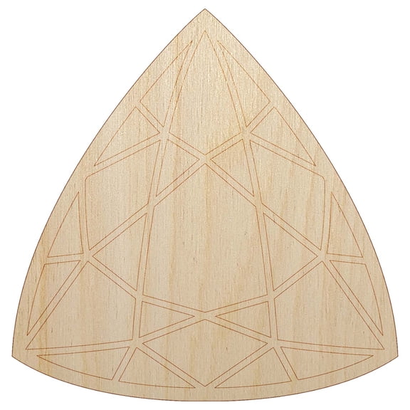 Trilliant Triangle Gem Diamond Cut Jewelry Wood Shape Unfinished Piece Cutout Craft DIY Projects - 4.70 Inch Size - 1/8 Inch Thick